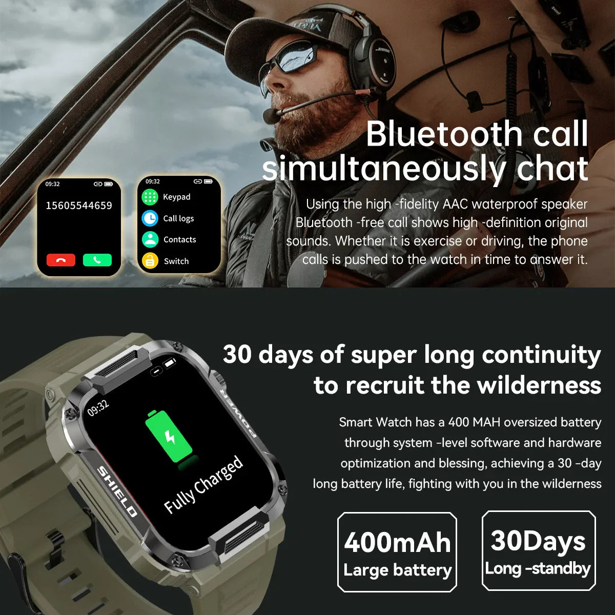 Smartwatch Fitness Impermeable para Hombre – Verde