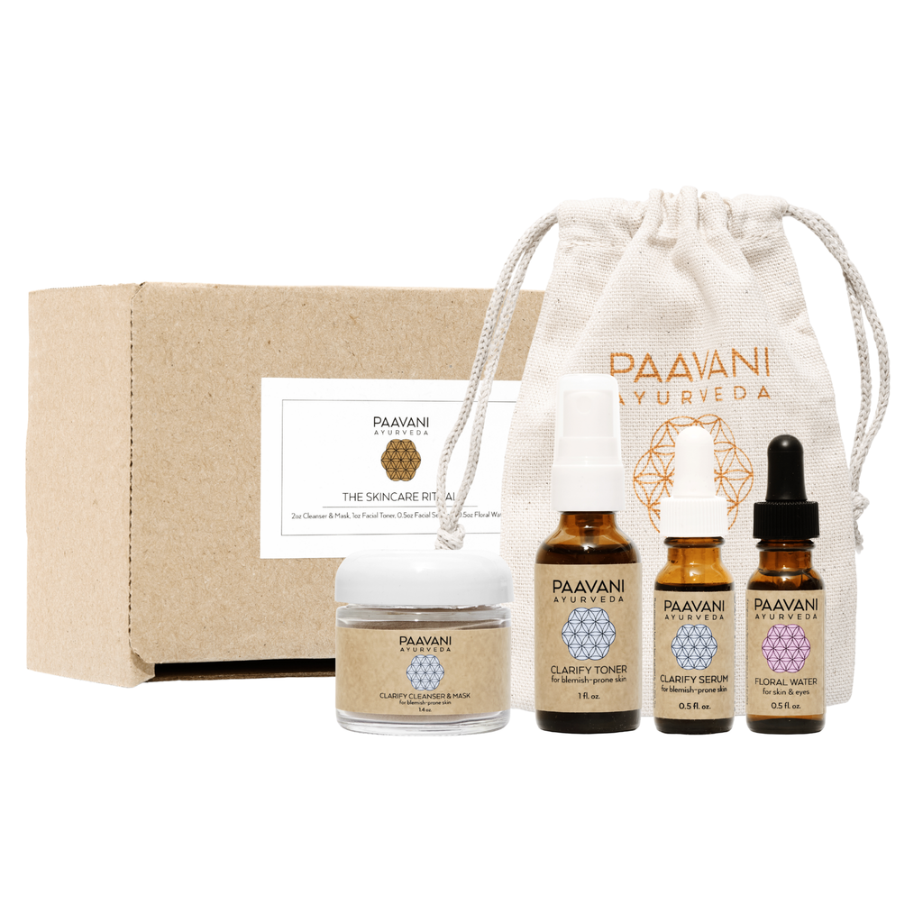 Ritual Ayurvédico de Viaje para Acné y Piel Grasa | Clarify Travel Skincare Ritual | Paavani