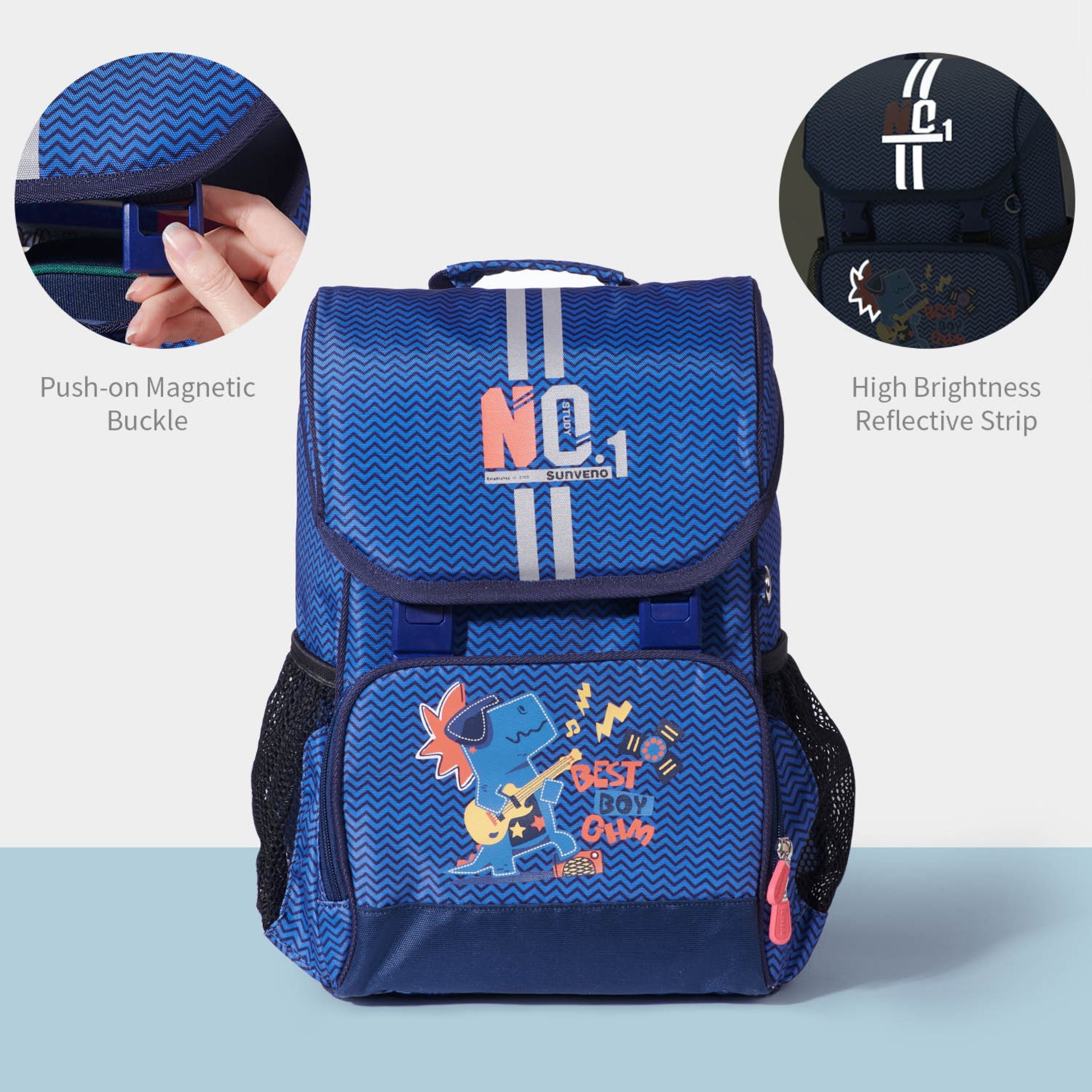 Mochila Escolar Infantil Ergonómica Rock Star Dino