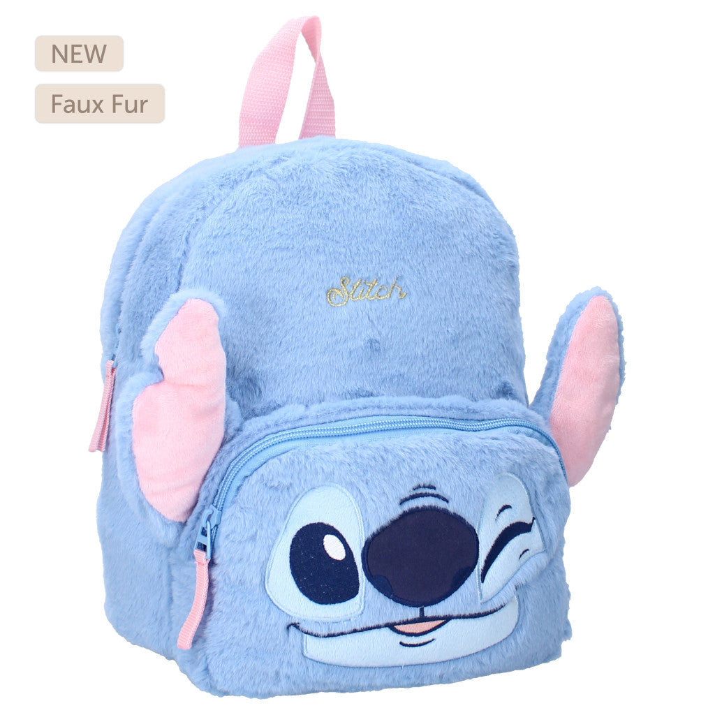 Mochila Escolar Stitch Premium 3D de Terciopelo