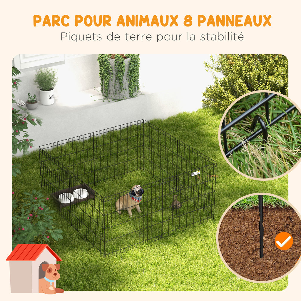 Parque Plegable de 8 Paneles para Perros y Pequeñas Mascotas