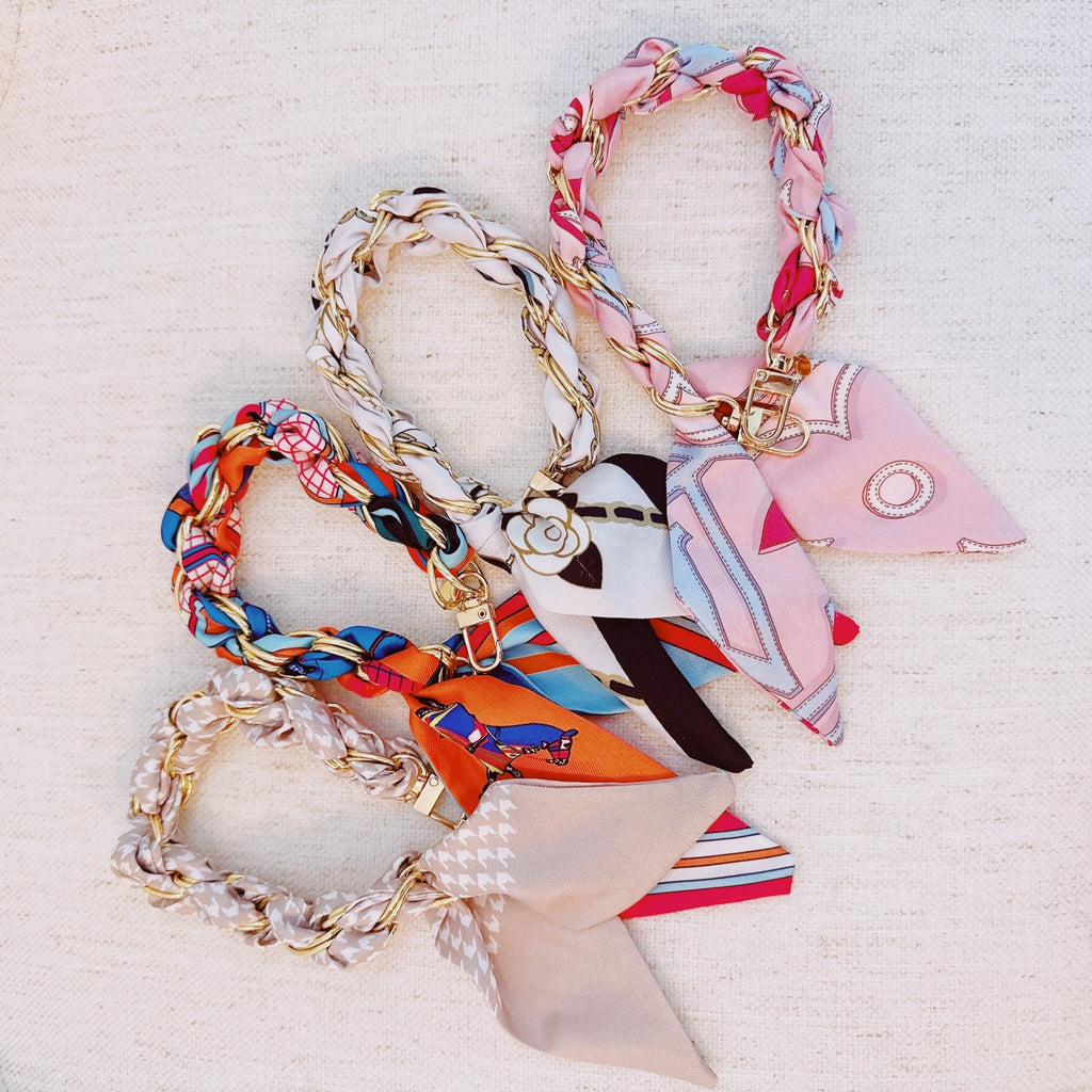 Correa para Móvil con Pañuelo Trenzado y Cadena | Mobile Phone Strap with Braided Scarf and Chain