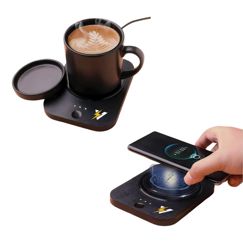Cargador Inalámbrico 2 en 1 con Calentador de Taza Pursonic