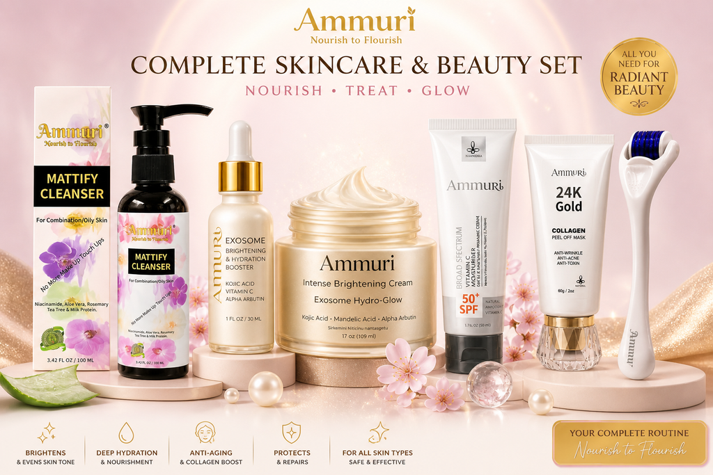 Set Completo Iluminador y Beauty Care | Complete Brightening Skincare & Beauty Set | Ammuri
