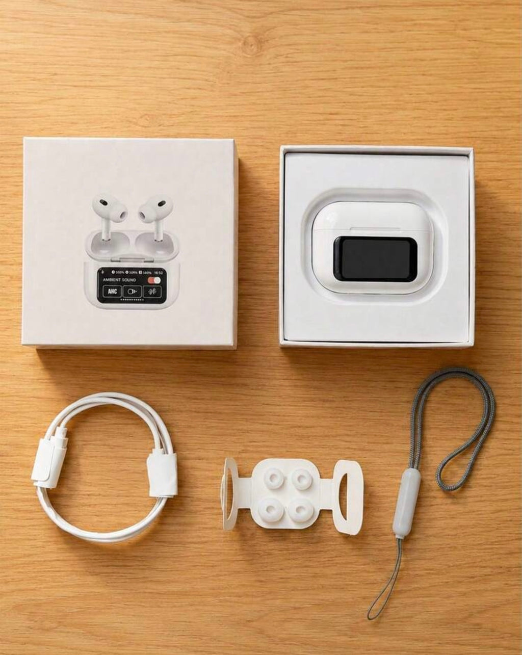 Contenido del paquete de auriculares A9 Pro / A9 Pro earbuds package contents