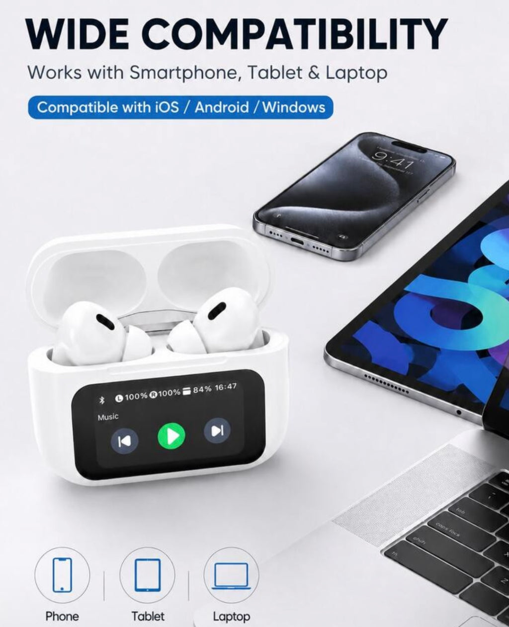 Compatibilidad amplia A9 Pro con iOS, Android y Windows / Wide A9 Pro compatibility with iOS, Android and Windows