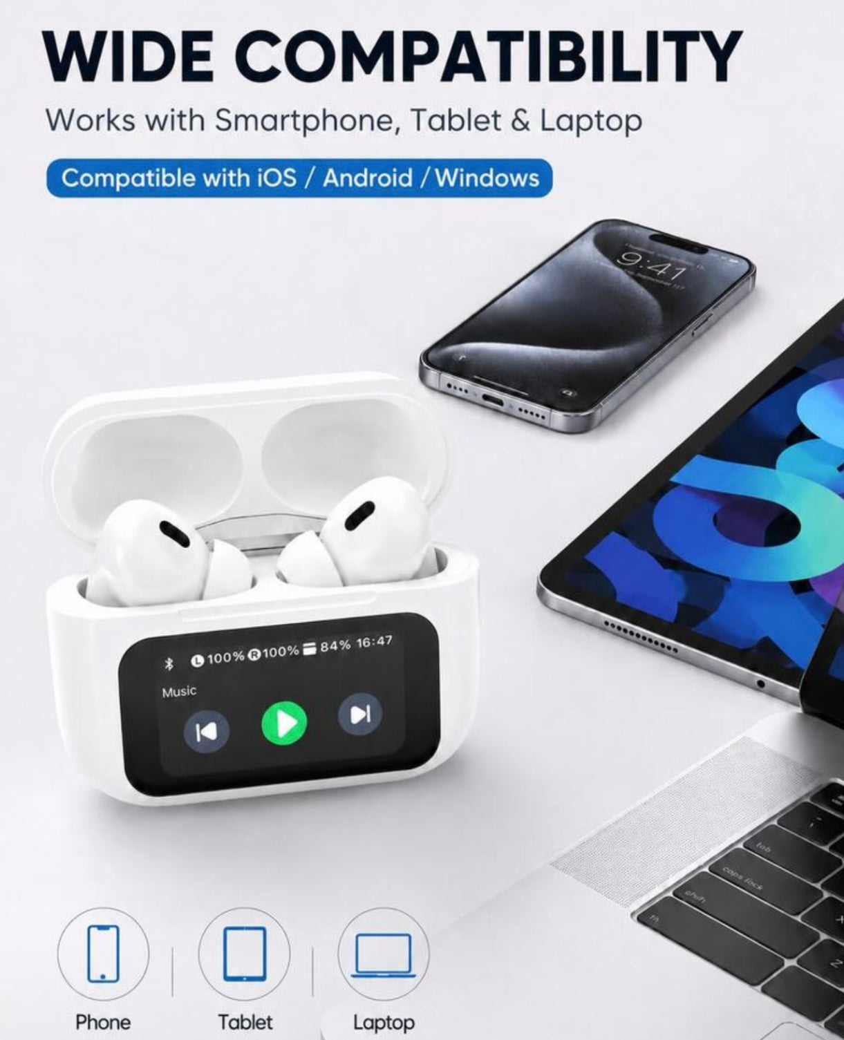 Compatibilidad amplia A9 Pro con iOS, Android y Windows / Wide A9 Pro compatibility with iOS, Android and Windows