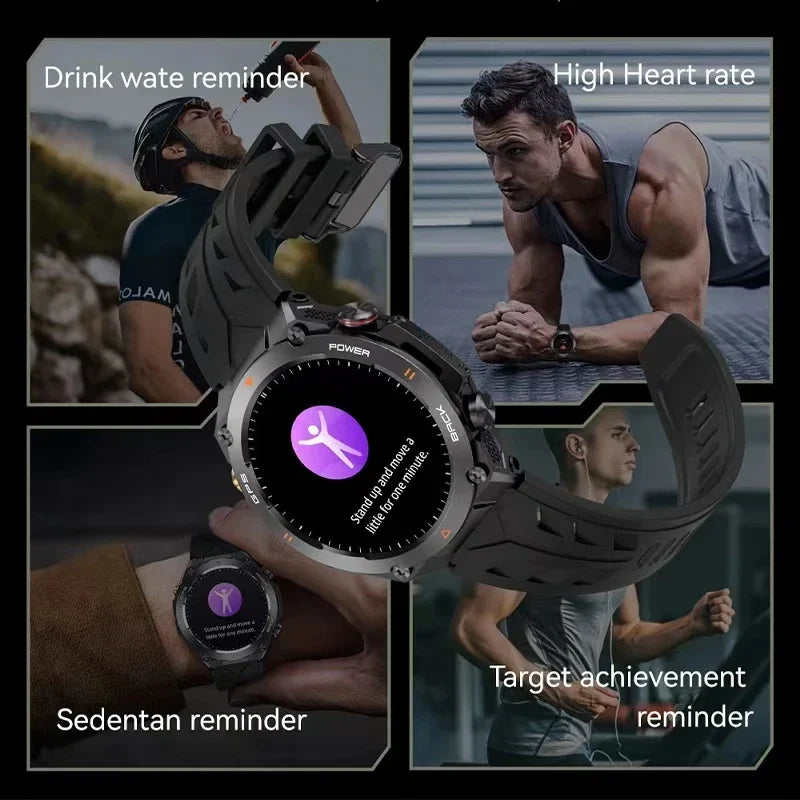 Smartwatch Fitness para Hombre con Llamadas Bluetooth – Negro