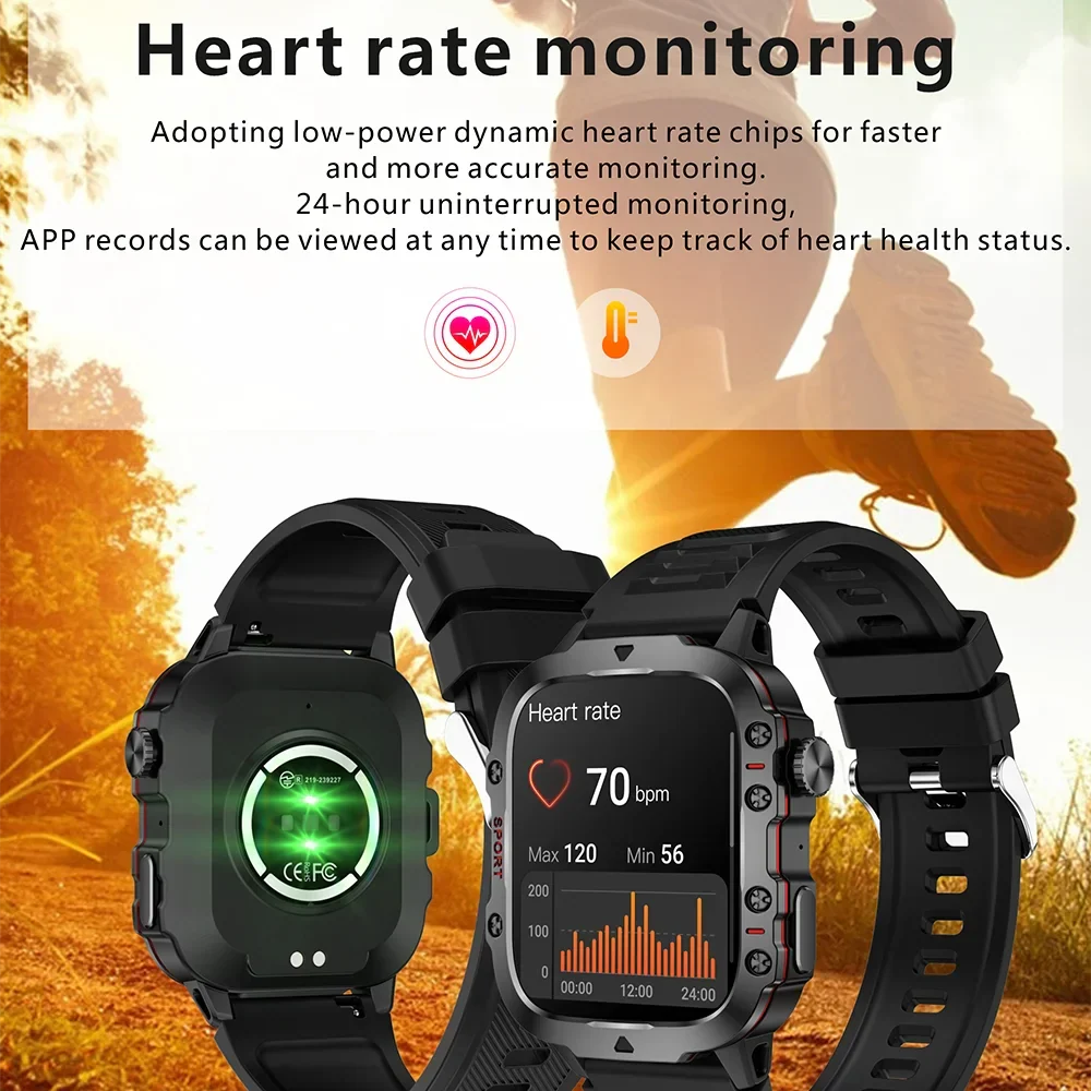Smartwatch Fitness con Llamadas Bluetooth IP68 – Negro