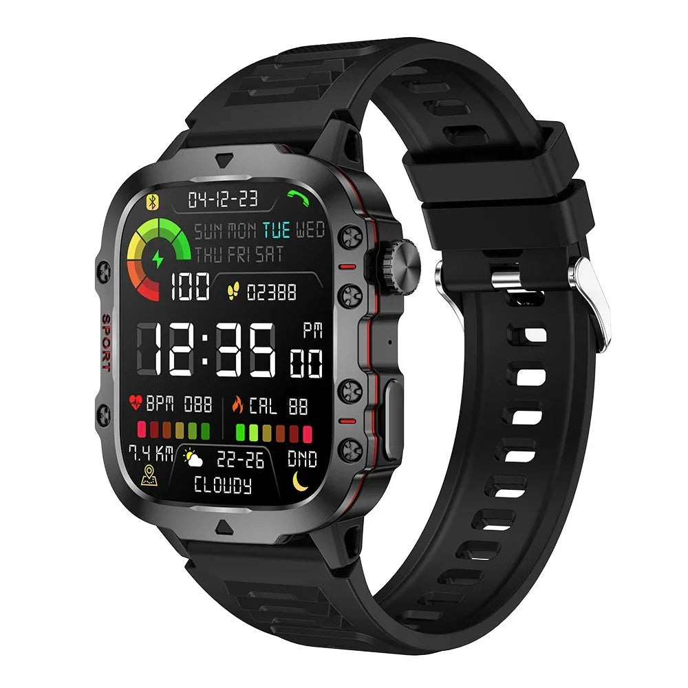 Smartwatch Fitness con Llamadas Bluetooth IP68 – Negro