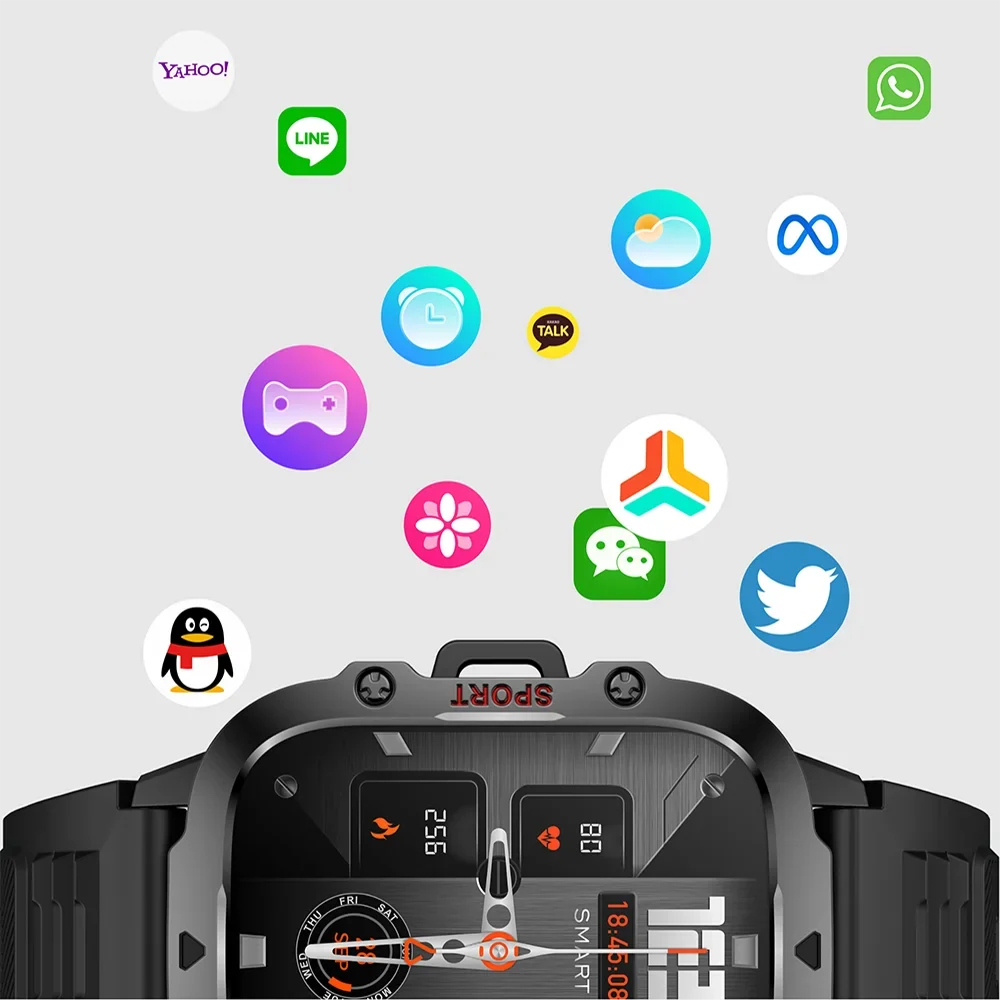 Smartwatch Fitness con Llamadas Bluetooth IP68 – Negro