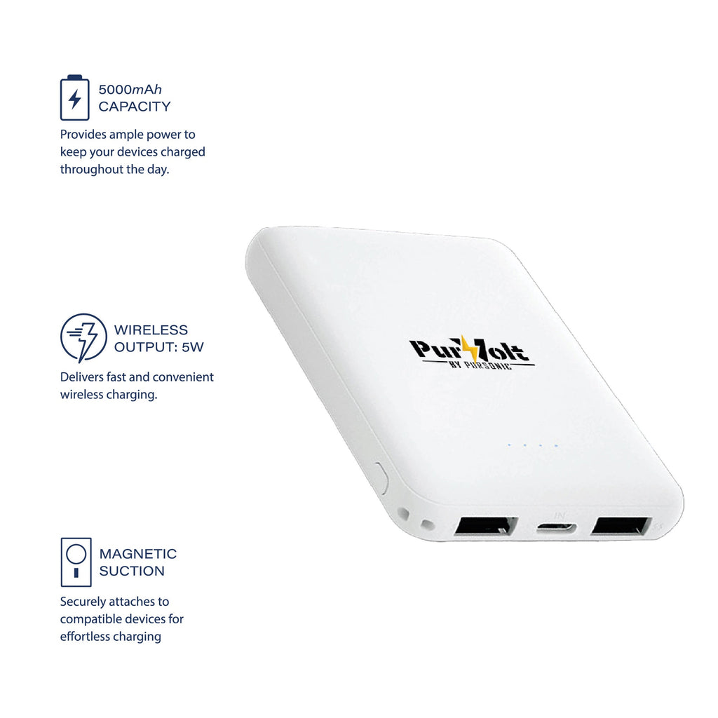 Power Bank Inalámbrico Pursonic 5000 mAh Ultrafino