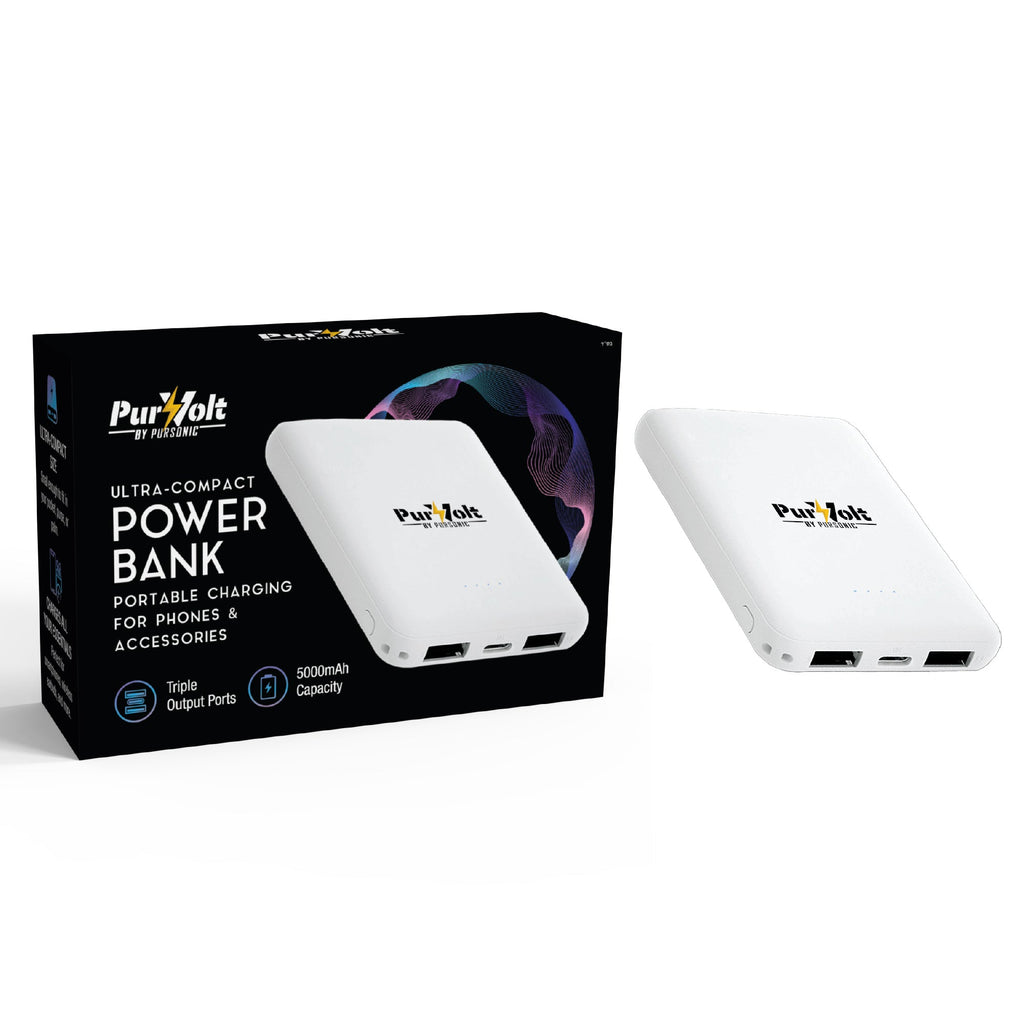 Power Bank Inalámbrico Pursonic 5000 mAh Ultrafino