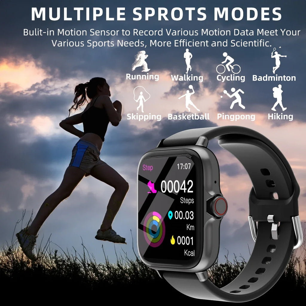Smartwatch NNEOBA Fitness con Llamadas Bluetooth – Negro