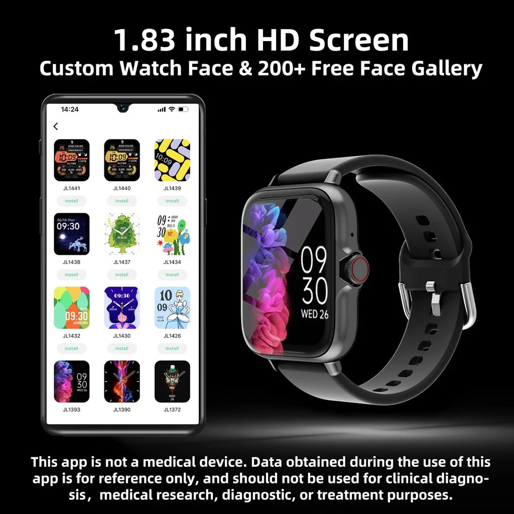 Smartwatch NNEOBA Fitness con Llamadas Bluetooth – Negro