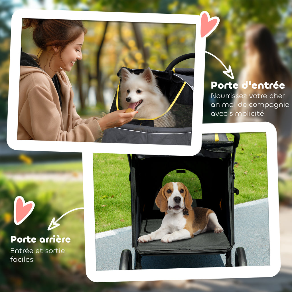 Cochecito Plegable PawHut para Perros y Gatos hasta 30 kg