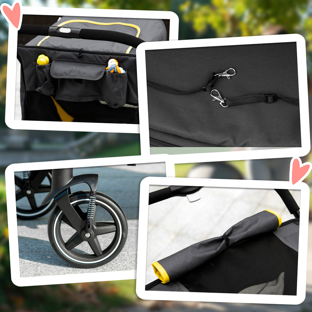 Cochecito Plegable PawHut para Perros y Gatos hasta 30 kg
