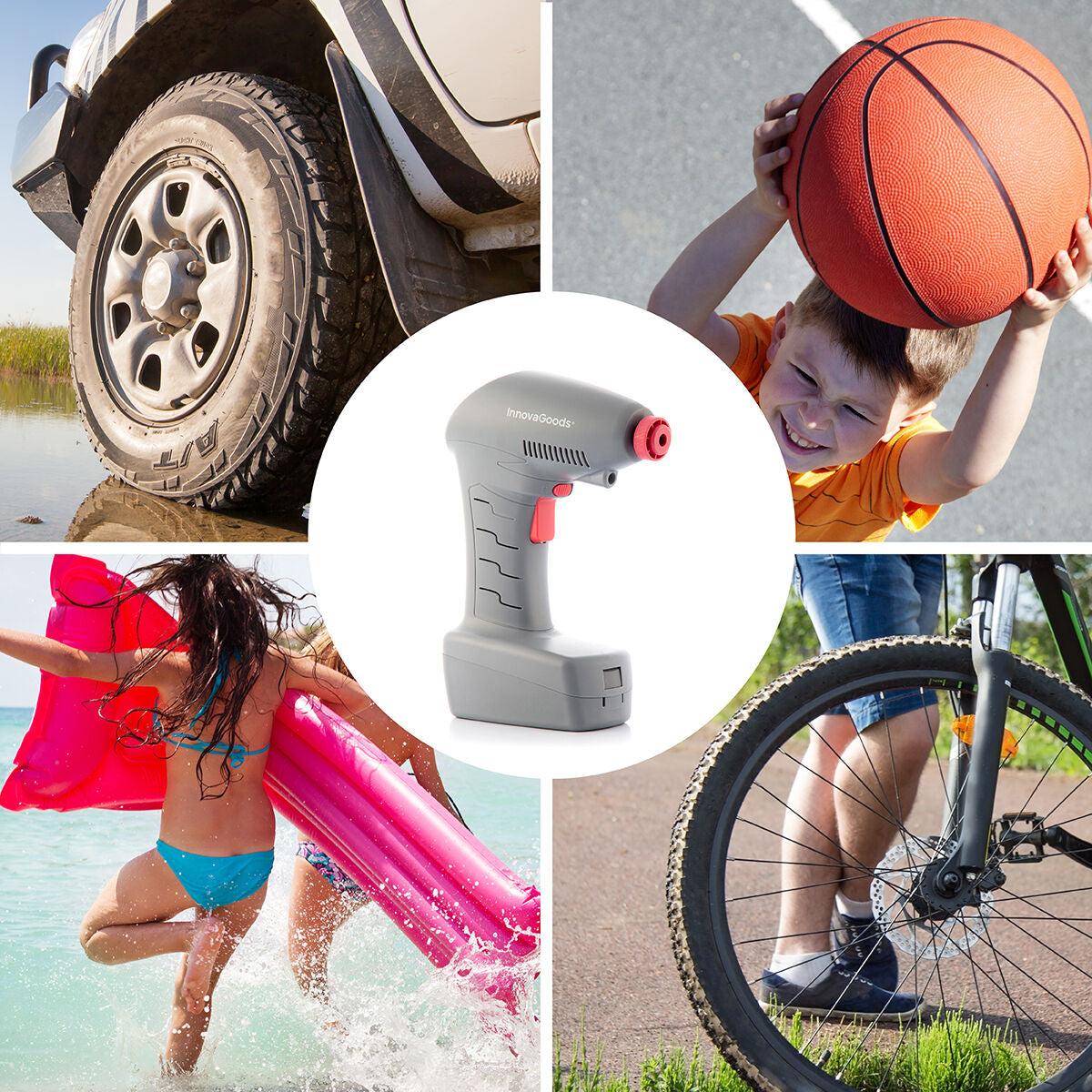 Compresor de Aire Portátil Airpro+ InnovaGoods con Luz LED