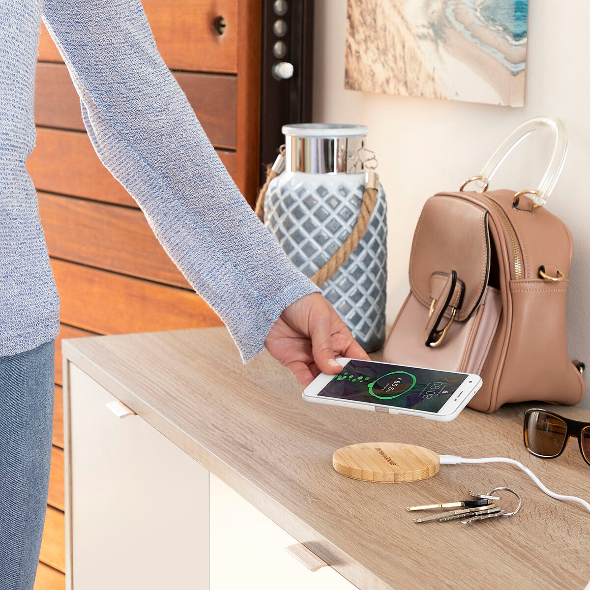 Cargador Inalámbrico de Bambú Wirber InnovaGoods