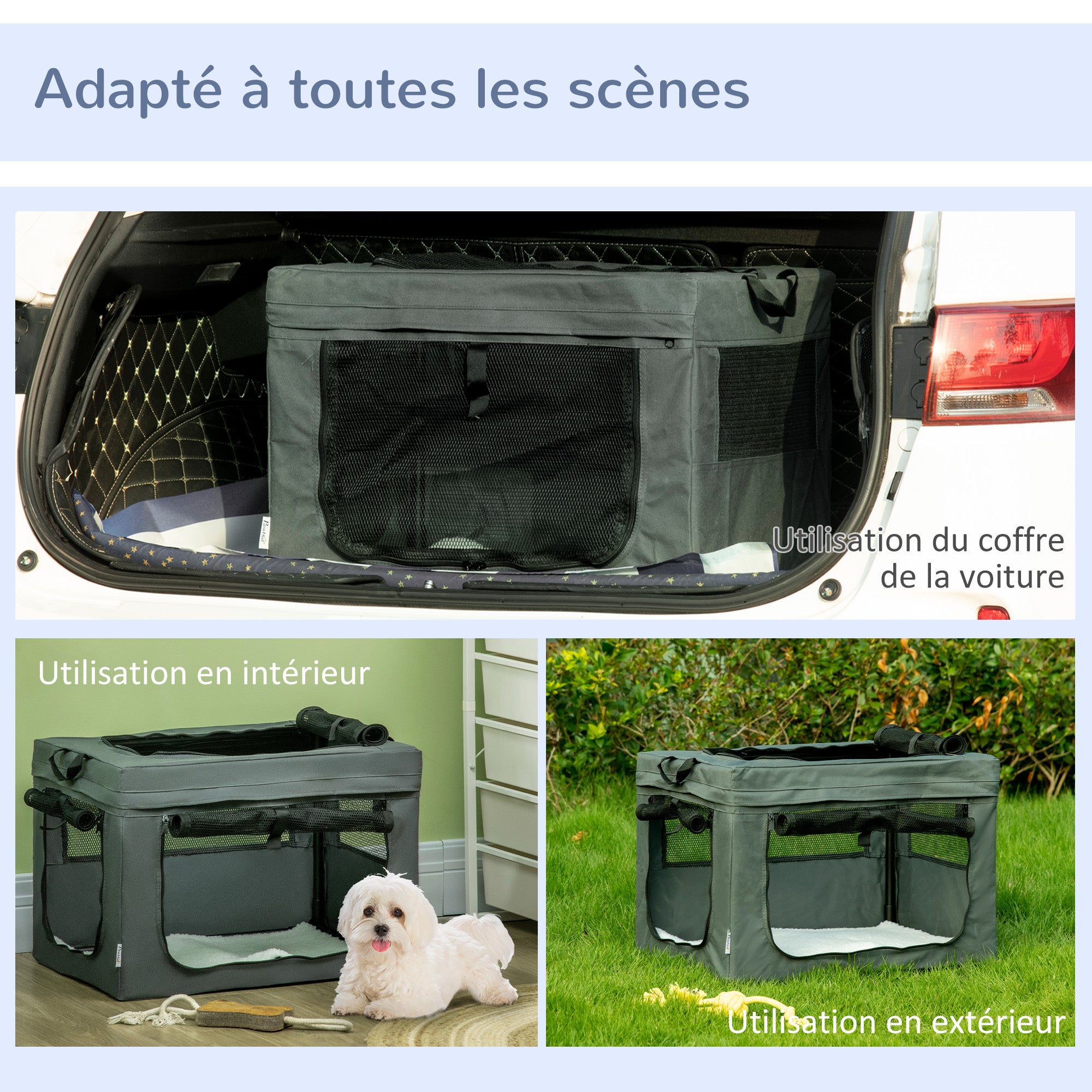 Transportín Plegable para Perro o Gato 60 × 42 × 42 cm