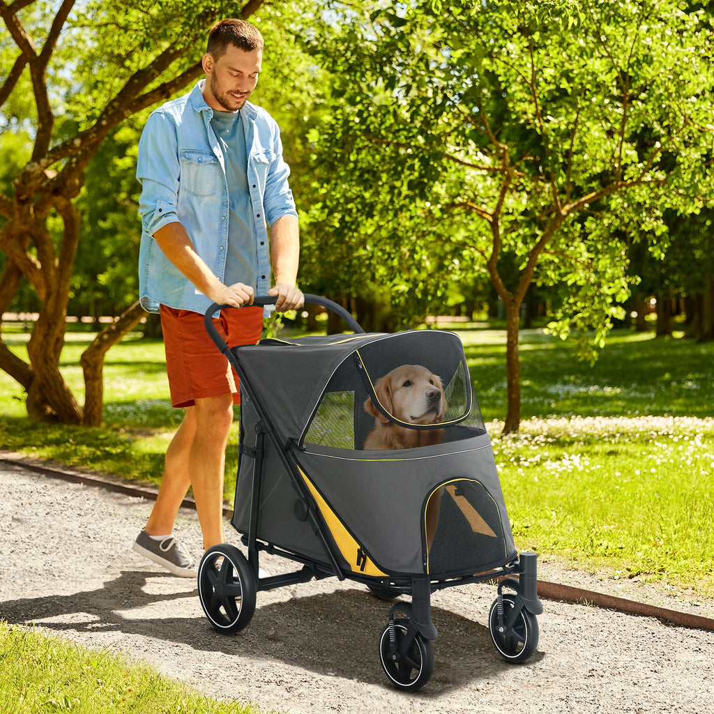 Cochecito Plegable PawHut para Perros y Gatos hasta 30 kg