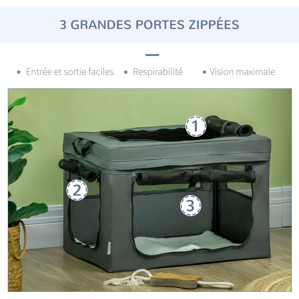 Transportín Plegable para Perro o Gato 60 × 42 × 42 cm