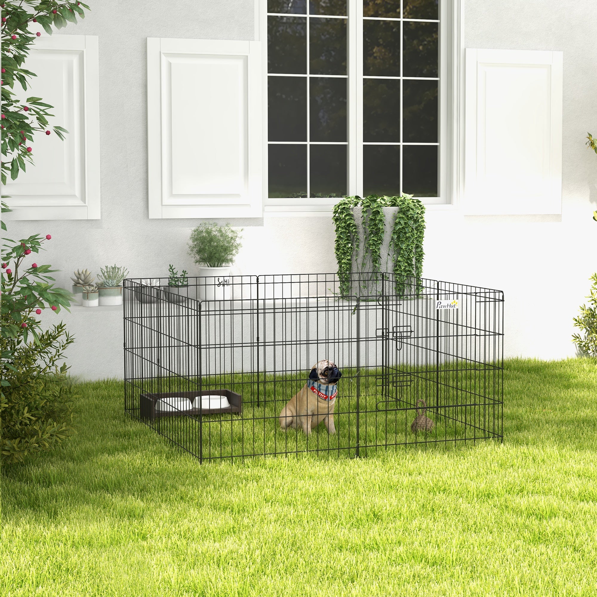 Parque Plegable de 8 Paneles para Perros y Pequeñas Mascotas