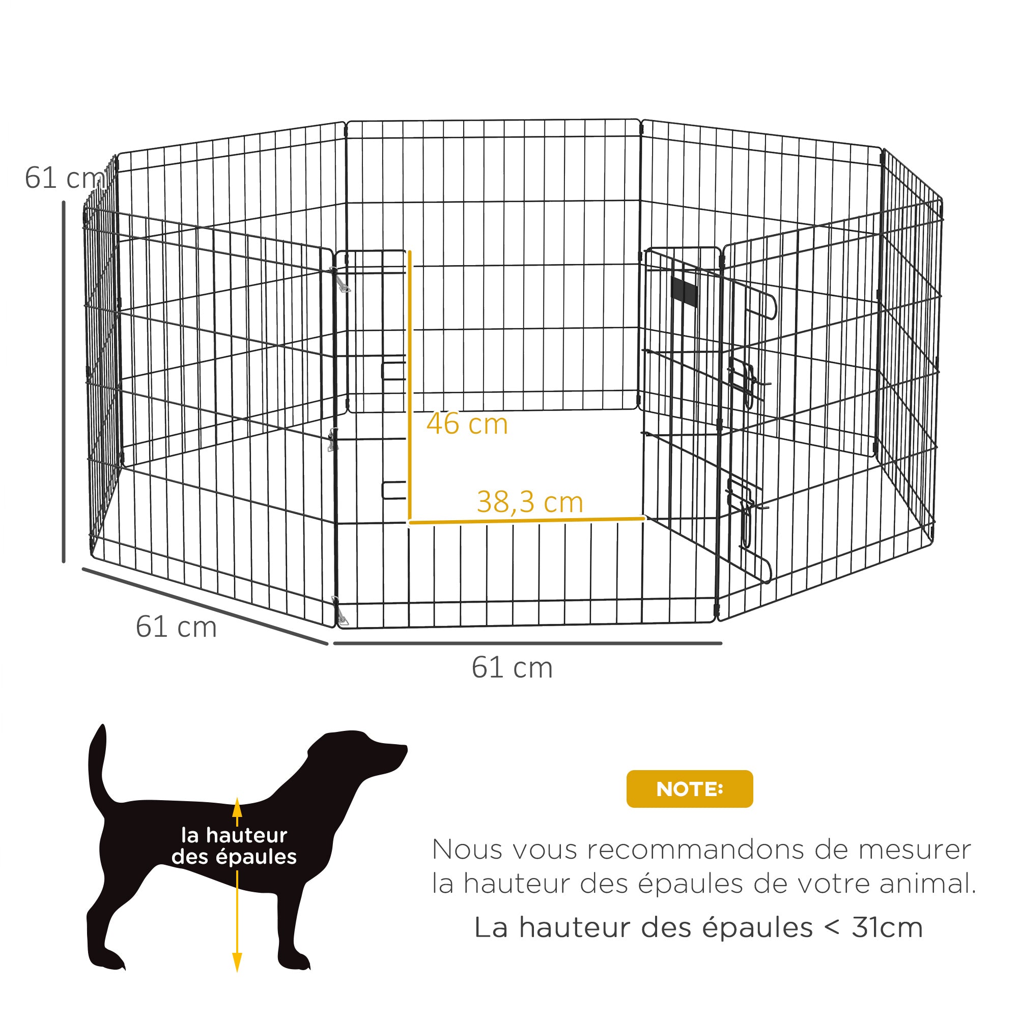 Parque Plegable de 8 Paneles para Perros y Pequeñas Mascotas