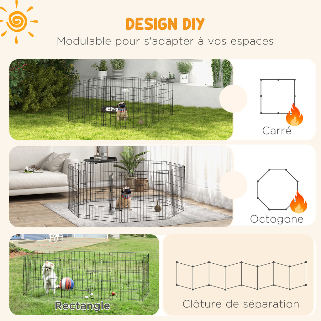 Parque Plegable de 8 Paneles para Perros y Pequeñas Mascotas