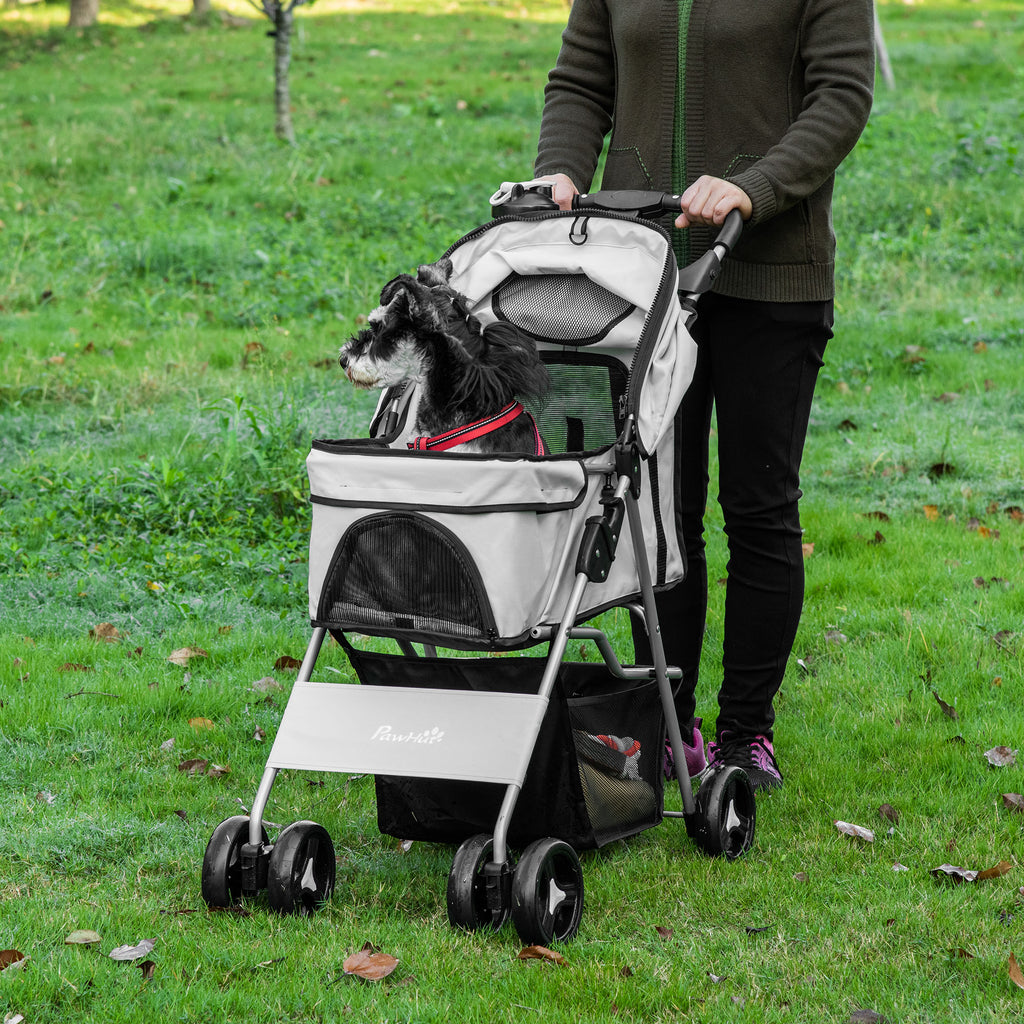 Cochecito Plegable para Perros y Gatos – Gris