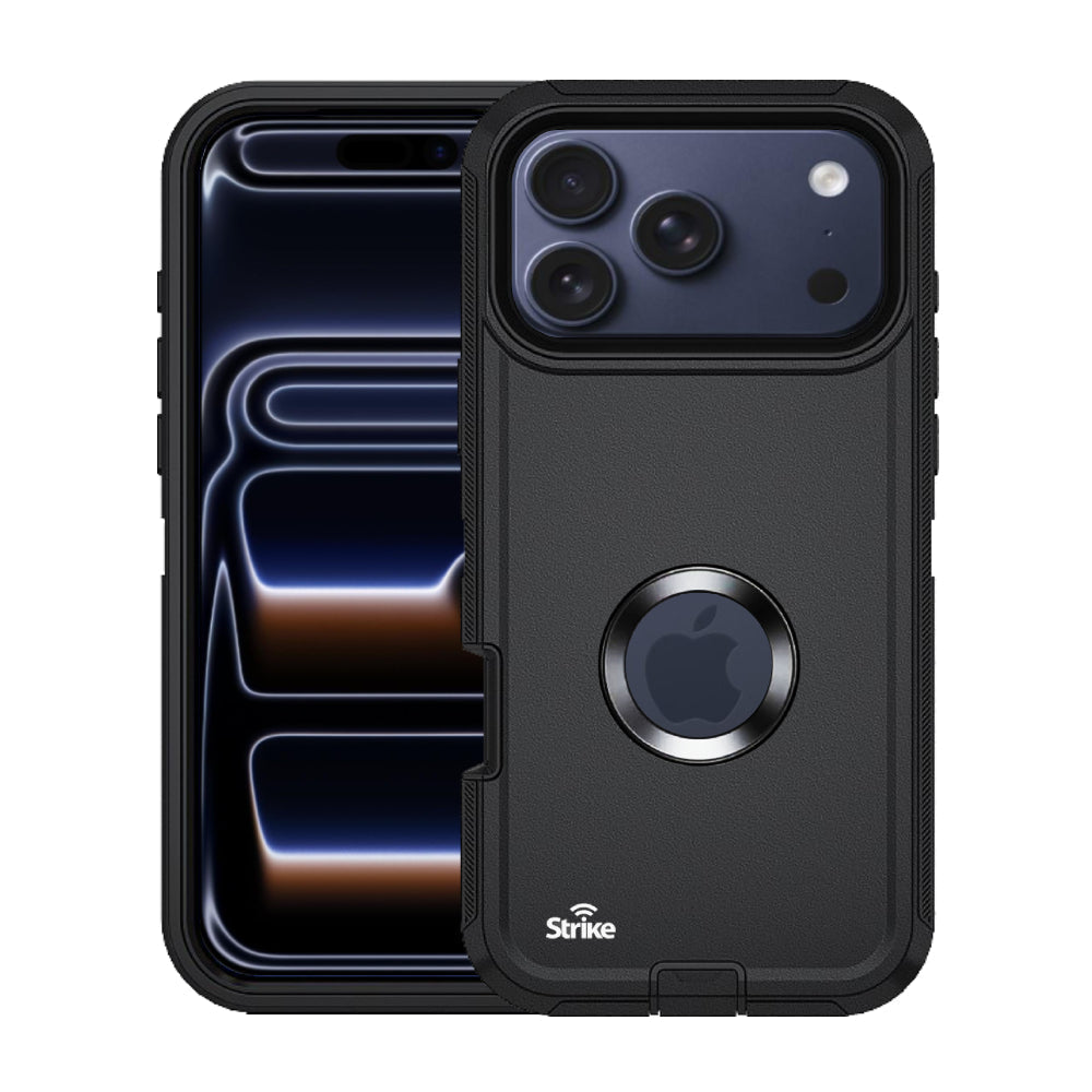 Funda Rugged Strike para iPhone 17 Pro – Negra | Strike Rugged Case for iPhone 17 Pro – Black