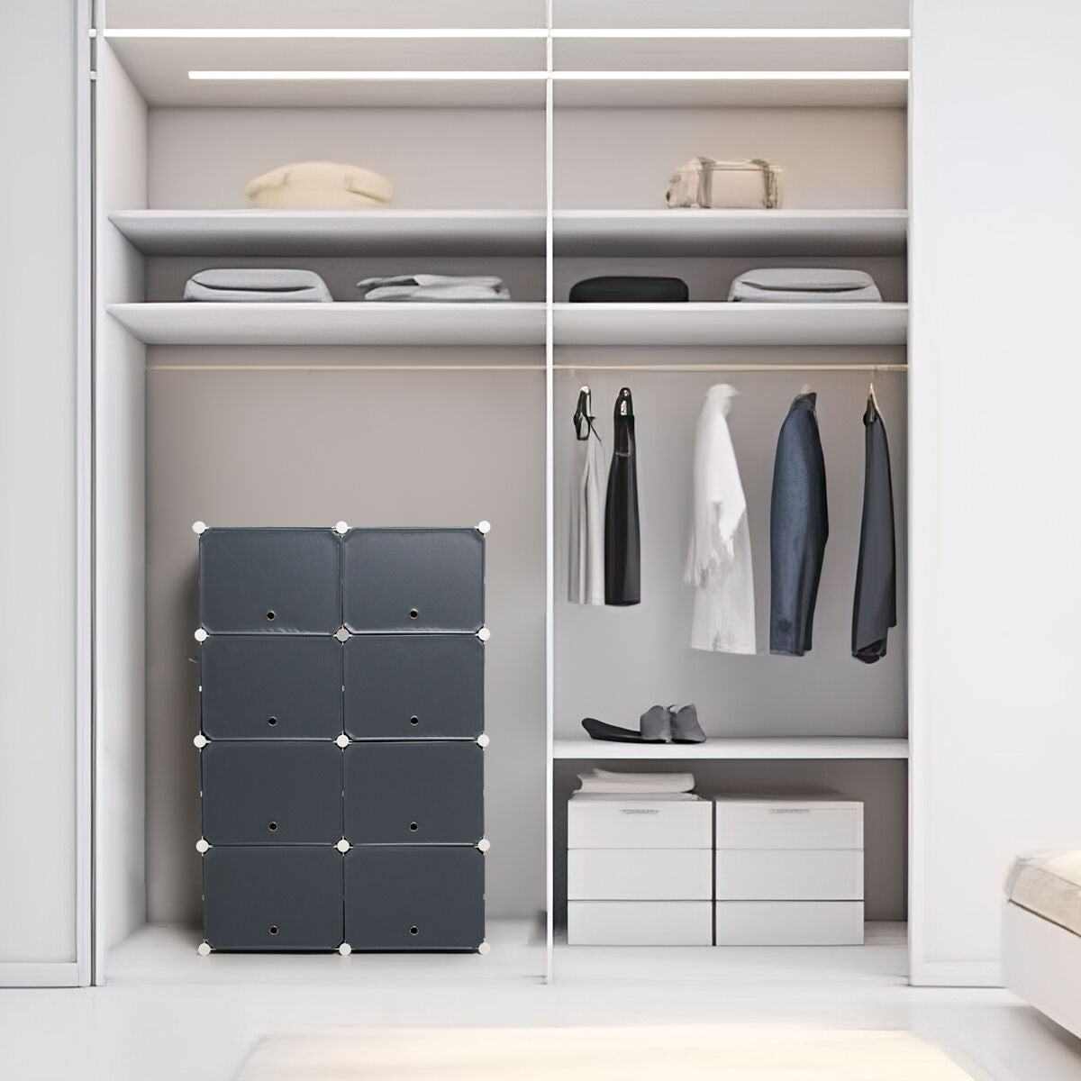 Zapatero Modular Portátil InnovaGoods – Gris