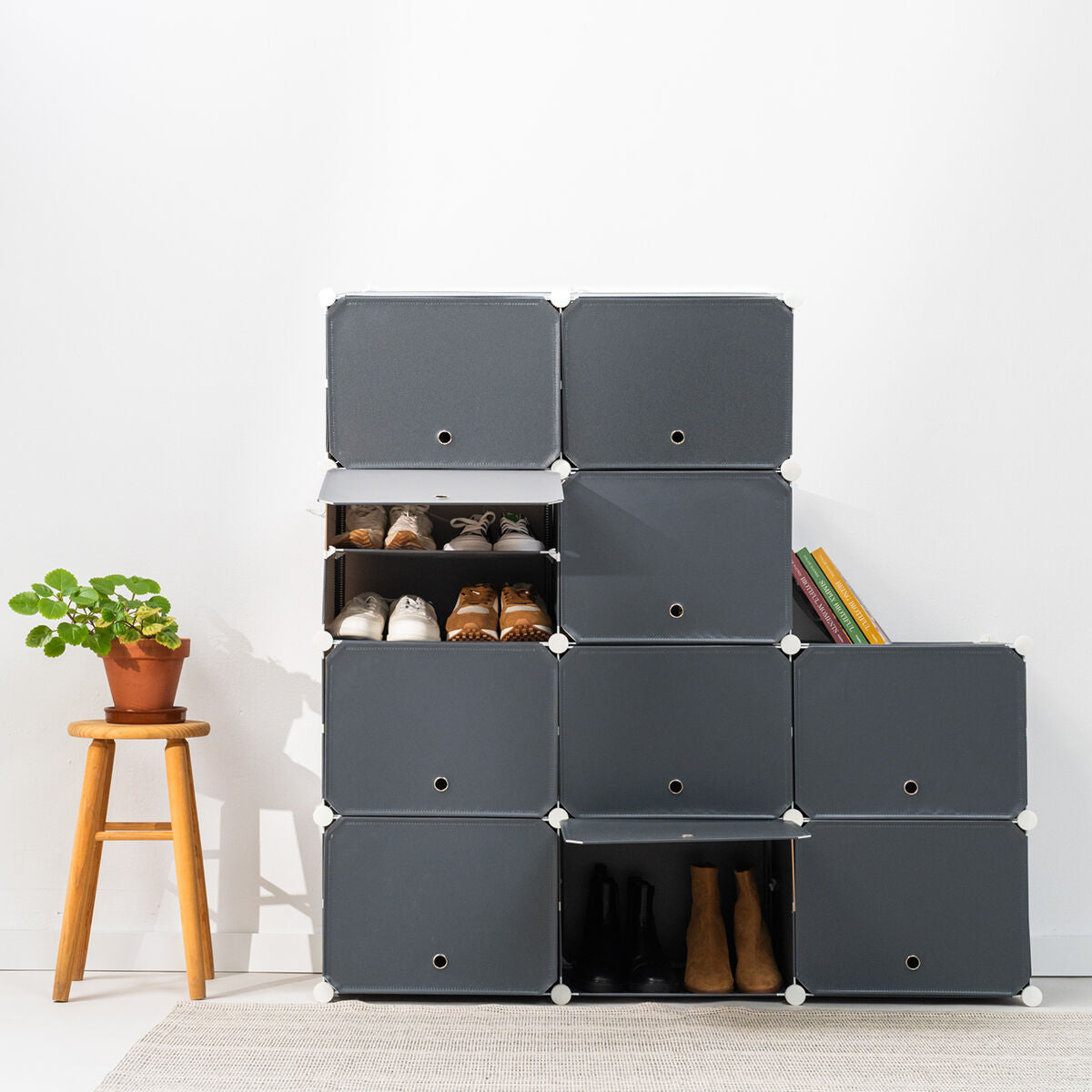 Zapatero Modular Portátil InnovaGoods – Gris