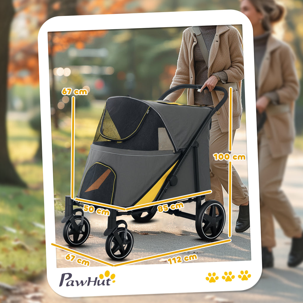 Cochecito Plegable PawHut para Perros y Gatos hasta 30 kg