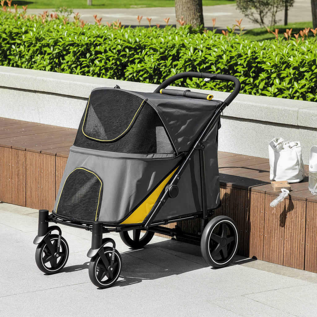 Cochecito Plegable PawHut para Perros y Gatos hasta 30 kg
